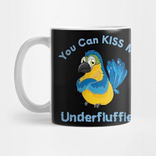 Blue Gold Macaw Parrot Kiss Underfluffies Mug